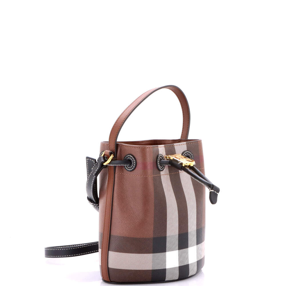 Burberry Tb Drawstring Bucket Bag Check #224338B11B - Picture 2 of 7